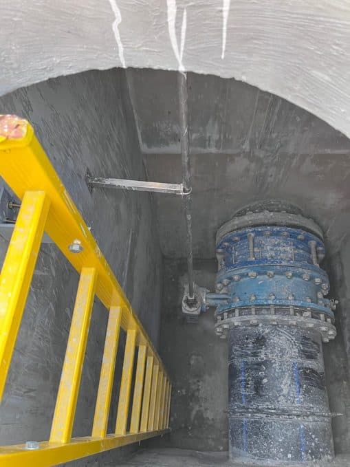 CAT ladder installed within a chamber
