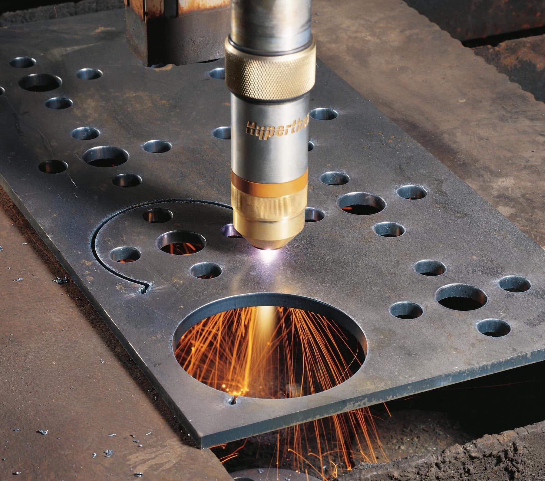 Profile cutting of steel plate in the fabrication facility
