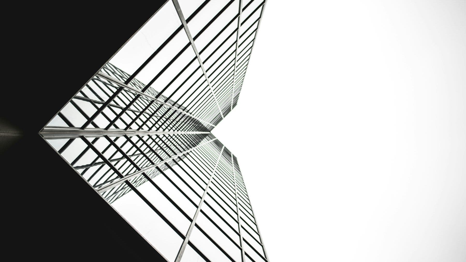 Glass facade seen from below