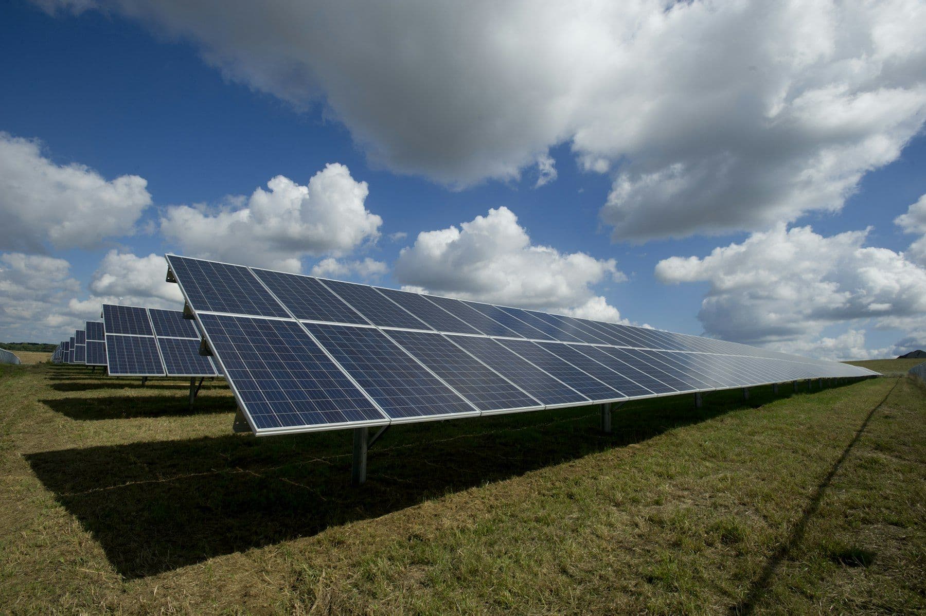 Solar array in open country