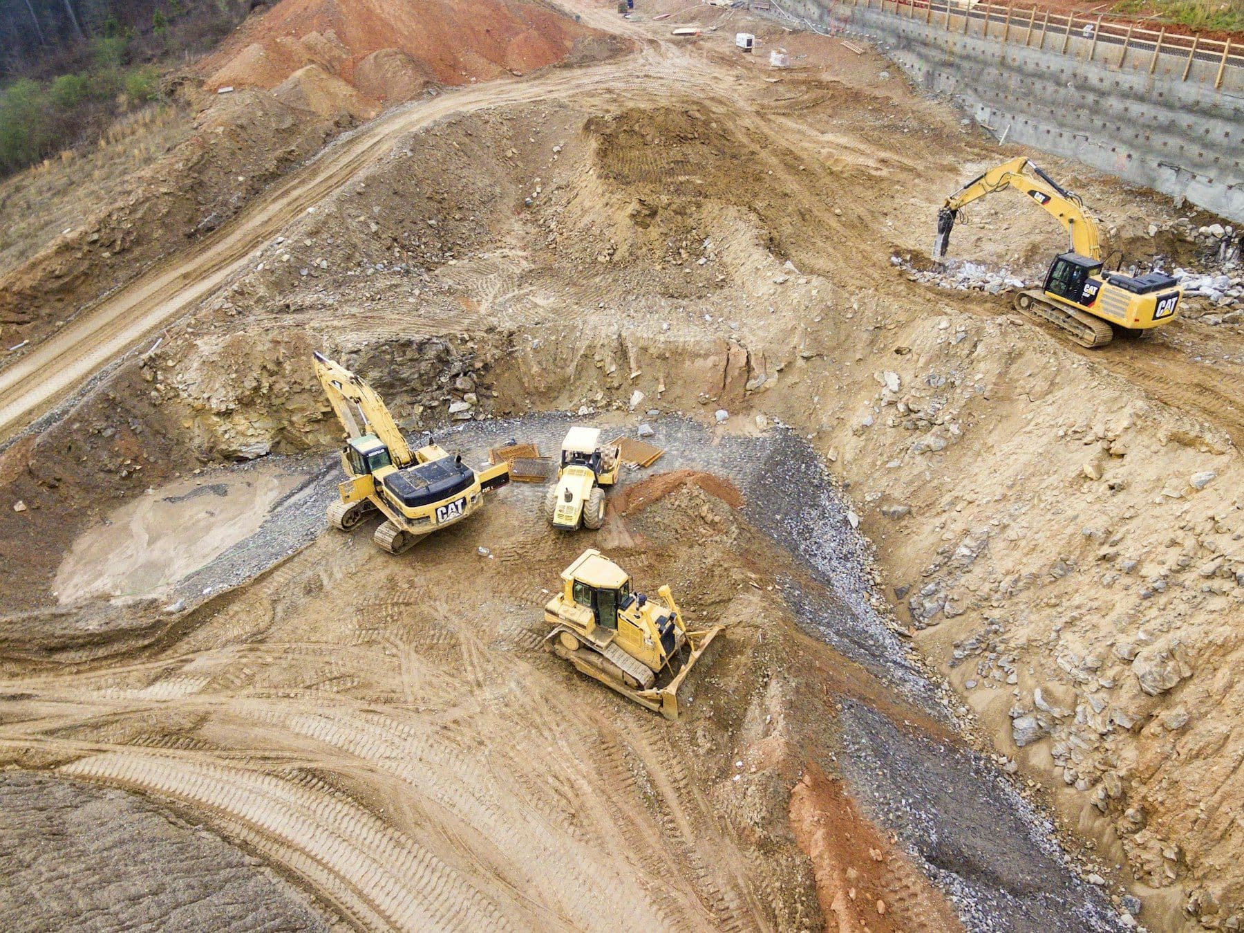 Large-scale earthworks seen from above