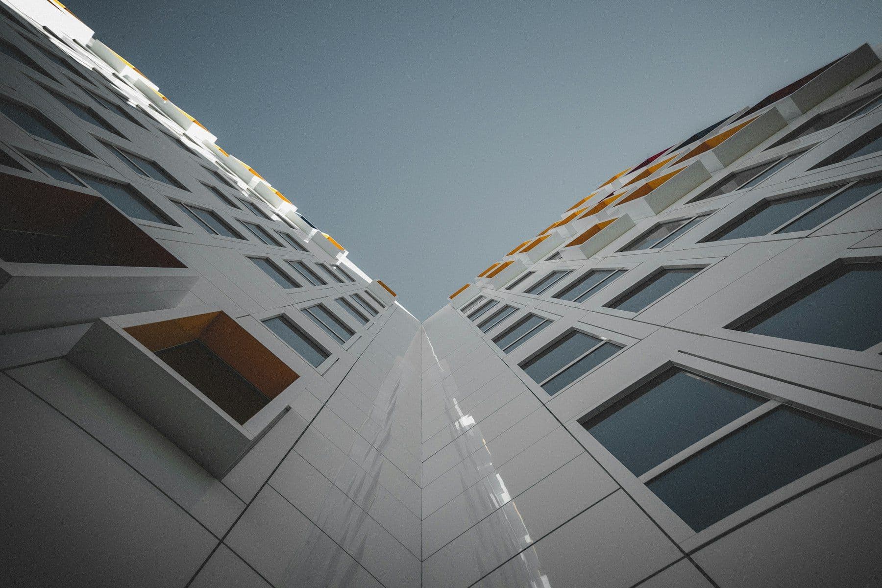 Building facades rising against the sky